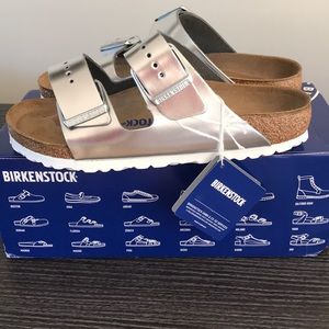 Birkenstock Arizona Silver Metallic